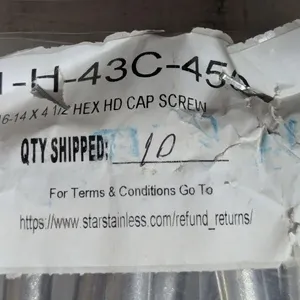 10 Hex HD Cap Screws - 7/16-14 x 4 1/2 .