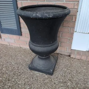 Pair large urn planters plastic
