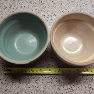 2 vintage stone bowls