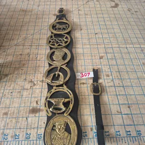 Vintage horse brass on a leather strap