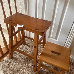 WOOD STOOLS, QTY (2)