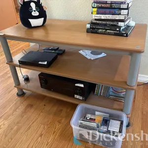 LIGHT WOOD 3 TIER MEDIA CONSOLE