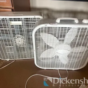 LASKO AND HOLMES BOX FANS, QTY (2)