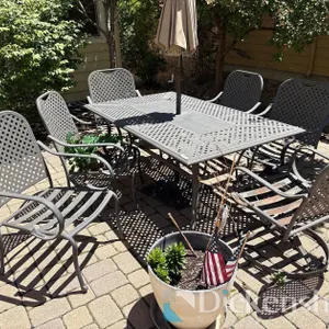 BLACK METAL PATIO FURNITURE SET