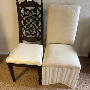 OFF WHITE HIGHBACK CHAIRS, QTY (2)