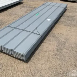 Quantity of (100) 3 ft x 12 ft 3600 SQFT Sheets Grey Steel Siding/Roofing (Unused)