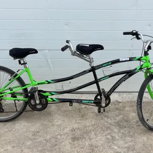 Northwoods Dual Drive 18-Speed Tandem Bicycle, Black and Lime Green Frame