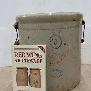 Vintage Red Wing Stoneware Color Illustrated Value Guide & 5 Gallon Crock by Red Wing