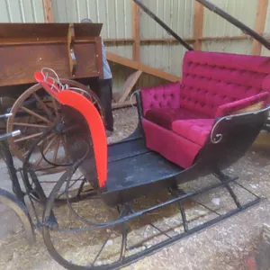 Cutter Sleigh, Single Seat, with Buggy Shafts — Always Stored Indoors