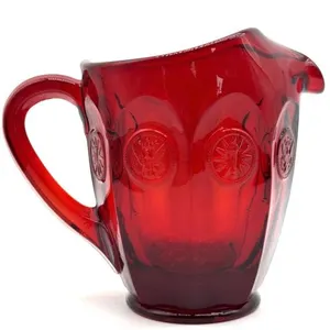 Fostoria Ruby Red Coin Glass Pitcher 6.75” 
-
