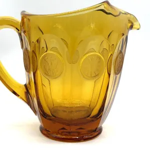 Fostoria Amber Coin Glass Pitcher 6.75” 
- mold