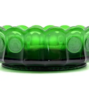 Fostoria Emerald Green Coin Glass Oval Dish 9” x