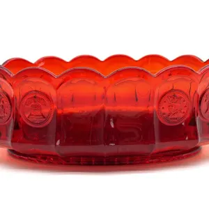 Fostoria Ruby Red Coin Glass Oval Dish 9” x 5.5”