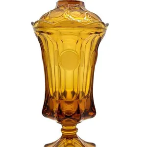 Fostoria Amber Coin Glass Compote Dish 5.5” x