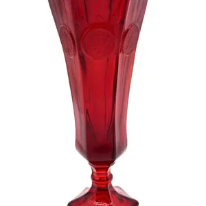 Fostoria Ruby Red Coin Glass Vase 8”