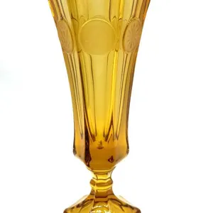 Fostoria Amber Coin Glass Footed Vase 8”