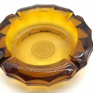 Fostoria Amber Coin Glass Ashtray 5.5”