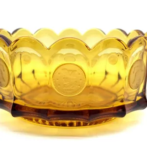 Fostoria Amber Coin Glass Bowl 7.5” x 3.5”