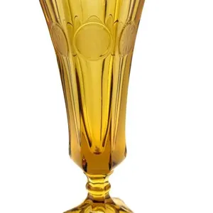 Fostoria Amber Coin Glass Footed Vase 8”
