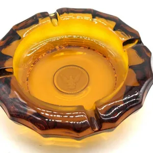 Fostoria Amber Coin Glass Ashtray 5.5”