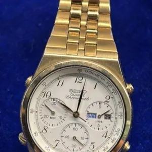 Seiko Chronograph Gold Tone Wristwatch watch