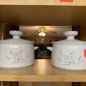 Noritake stoneware covered casserole dishes (2)