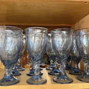 Blue glass stemware assortment (24)