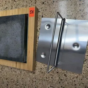Stainless napkin holder, stone trivet