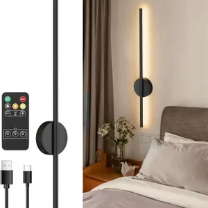 NEW $50 Battery Operated Black Wall Sconce
