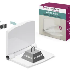Invisia 15in Folding Shower Seat White