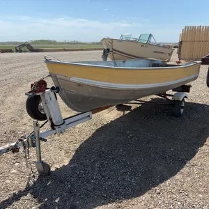 14' ALUMINUM BOAT W/ 2003 HOMEBUILT TILTING TRAILER