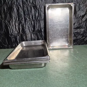 (6) Vollrath Full Size 2-1/2" Deep Stainless Steel Hotel Pans - Model # 3002-2 - NSF Approved