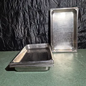 (6) Vollrath Full Size 2-1/2" Deep Stainless Steel Hotel Pans - Model # 3002-2 - NSF Approved