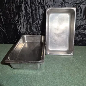 (4) Full Size 4" Deep Stainless Steel Hotel Pans - NSF Approved