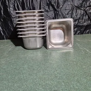 (9) Vollrath Sixth Size 4" Deep Stainless Steel Hotel Pans - Model # 90642 - NSF Approved