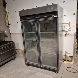 (Runs and Cools) Manitowoc 2 Glass Door Cooler Merchandiser on Casters - Model # CRG2 - 115 Volts...