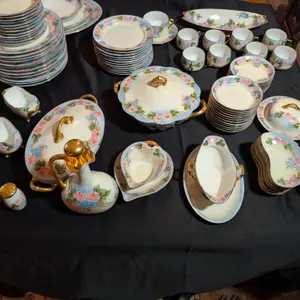 Extensive Vintage Hand-Painted Bavaria China Dinnerware Set