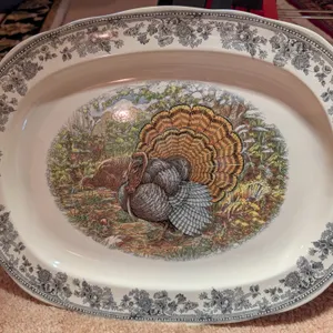 Queen's Majestic Beauty Thanksgiving Turkey Oval Platter