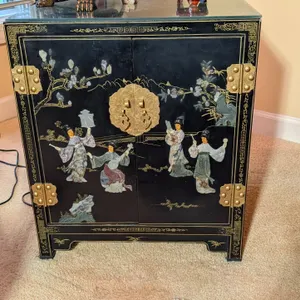 Chinese Black Lacquer Inlaid Cabinet