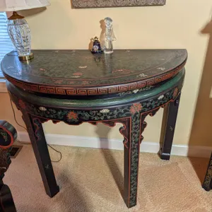 Chinoiserie Demilune Console Table