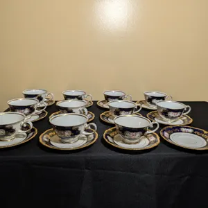 Vintage Reichenbach Echt Kobalt Cobalt Blue & Gold Cup and Saucer Set