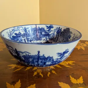 Seymour Mann Chinoise Blue Porcelain Bowl, MCMXCVII