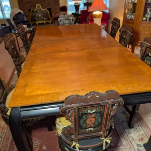 Chinoiserie Painted Dining Table and Chairs
