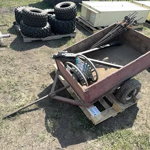 LITTLE PULL TYPE WAGON w/ FENCING SUPPLIES