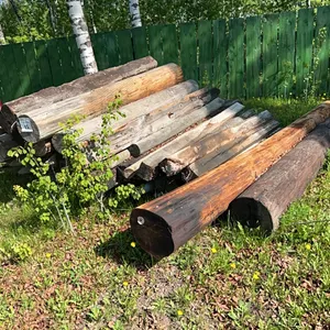 ASSORTED TREATED POSTS, TIMBERS, RAILROAD TIES, 8' CORRAL POSTS