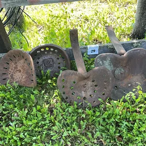 4 - ASSORTED STEEL TRACTOR SEATS