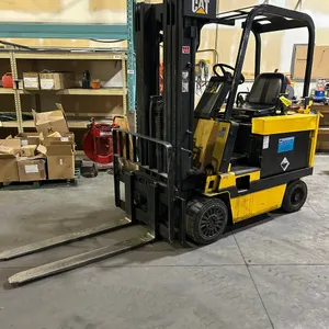 Caterpillar M50D Type E Electric Warehouse Forklift, 5,000 LB, Solid Tires, 36/48V, 1,519.2 Hours Showing, S/N 6GC02516, w/ Fero Five Charger