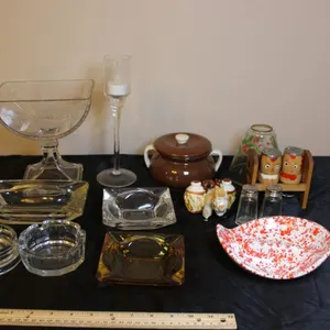 Ashtrays, Compote, Salt and Pepper Shakers, and More