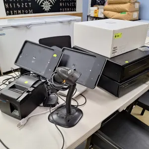 Square POS Hardware: 2 Cash Drawers, 2 Assorted Printers, 2 Tablet Stands, Symbol Scanner