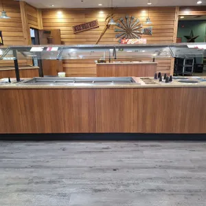 Buffet Island with Refrigerated Section, Sneeze Guard, More, 138"x31"x34"